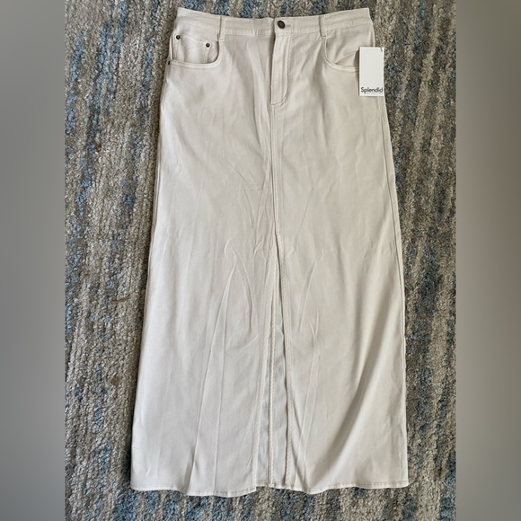 Splendid Rhiannon White Denim Maxi Skirt Size M NWT - Picture 3 of 9